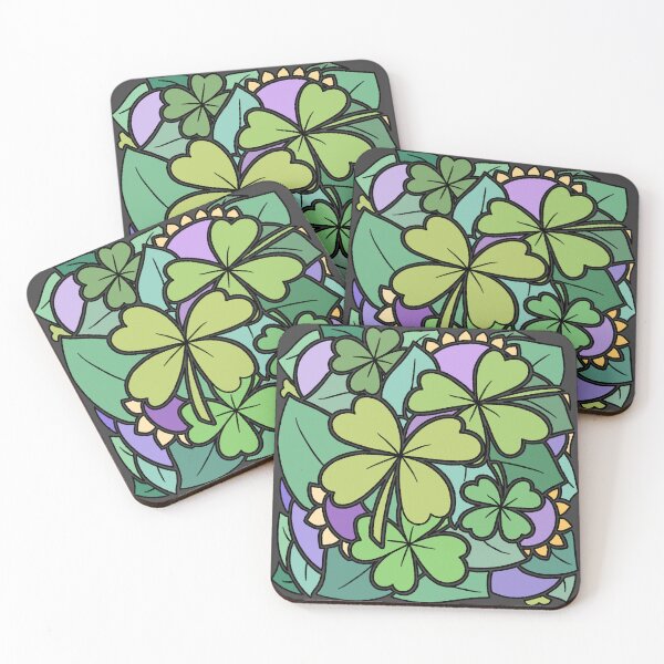 Item preview, Purple and Green Lucky Clover Pattern designed and sold by ubborn.