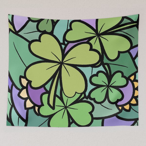 Item preview, Purple and Green Lucky Clover Pattern designed and sold by ubborn.
