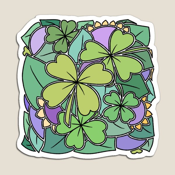 Item preview, Purple and Green Lucky Clover Pattern designed and sold by ubborn.
