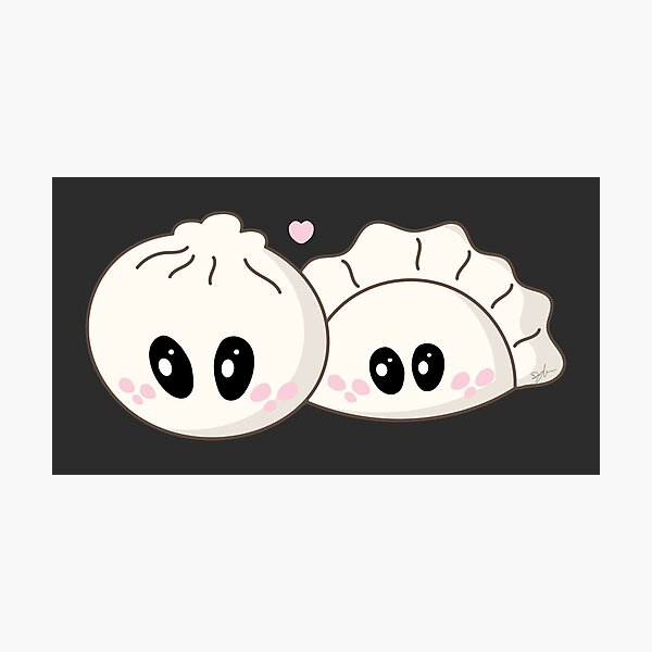 Item preview, Dumpling Besties – Kawaii Bao and Pierogi Hug designed and sold by SKETCHYANDGRAPHIC.