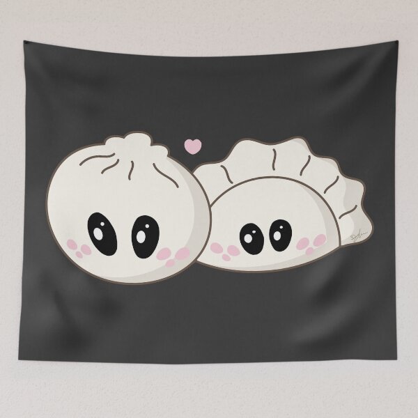 Item preview, Dumpling Besties – Kawaii Bao and Pierogi Hug designed and sold by SKETCHYANDGRAPHIC.