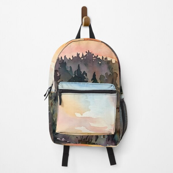 Item preview, Sunrise over tree tops. Watercolor designed and sold by Mia's Menagerie.