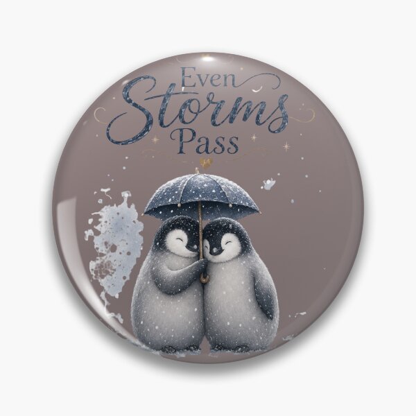 Item preview, Even Storms Pass, Cozy Penguin Couple Art, Romantic Winter Love Design designed and sold by JagrDesigns.