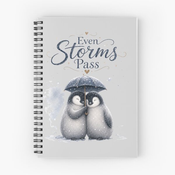 Item preview, Even Storms Pass, Cozy Penguin Couple Art, Romantic Winter Love Design designed and sold by JagrDesigns.