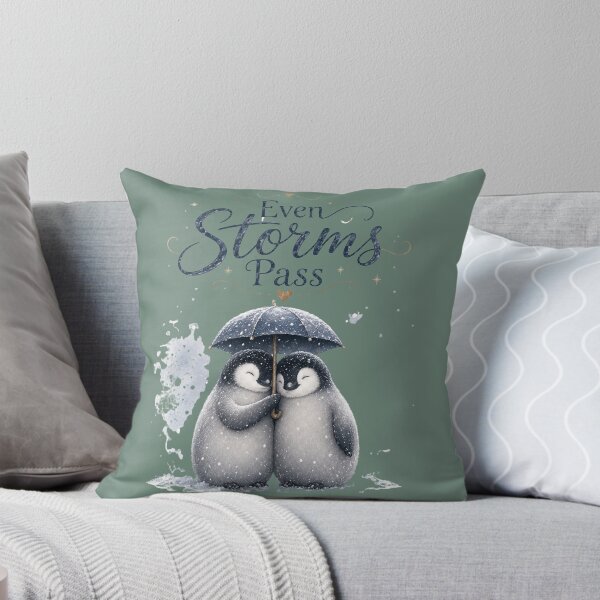 Item preview, Even Storms Pass, Cozy Penguin Couple Art, Romantic Winter Love Design designed and sold by JagrDesigns.