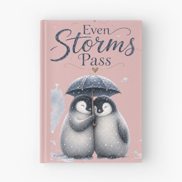Item preview, Even Storms Pass, Cozy Penguin Couple Art, Romantic Winter Love Design designed and sold by JagrDesigns.