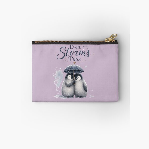 Item preview, Even Storms Pass, Cozy Penguin Couple Art, Romantic Winter Love Design designed and sold by JagrDesigns.