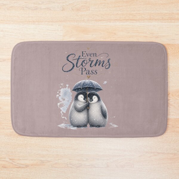 Item preview, Even Storms Pass, Cozy Penguin Couple Art, Romantic Winter Love Design designed and sold by JagrDesigns.