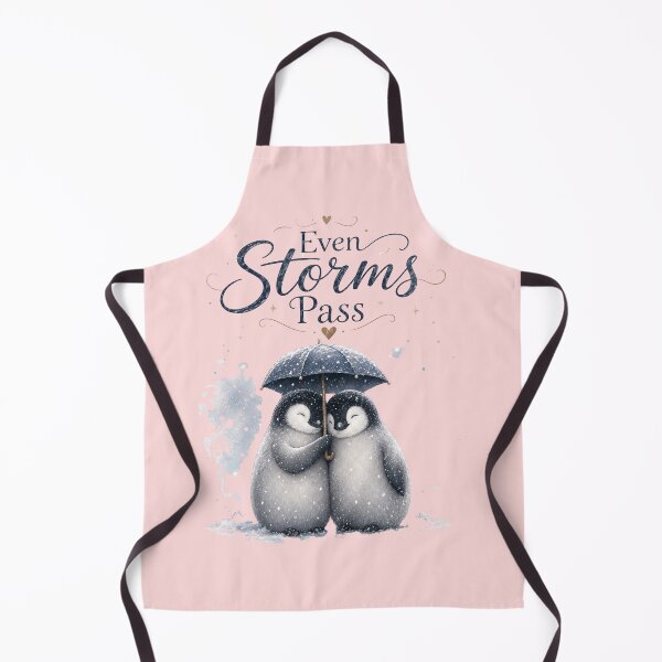 Item preview, Even Storms Pass, Cozy Penguin Couple Art, Romantic Winter Love Design designed and sold by JagrDesigns.