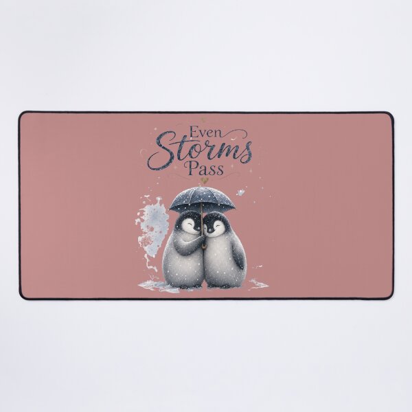 Item preview, Even Storms Pass, Cozy Penguin Couple Art, Romantic Winter Love Design designed and sold by JagrDesigns.