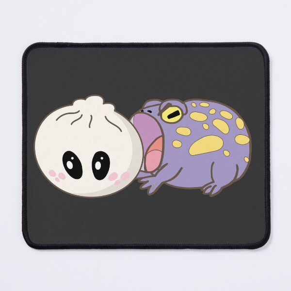 Item preview, Hungry Toad vs Giant Bao – Funny Frog Foodie Art designed and sold by SKETCHYANDGRAPHIC.