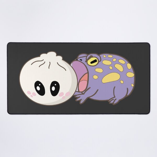 Item preview, Hungry Toad vs Giant Bao – Funny Frog Foodie Art designed and sold by SKETCHYANDGRAPHIC.