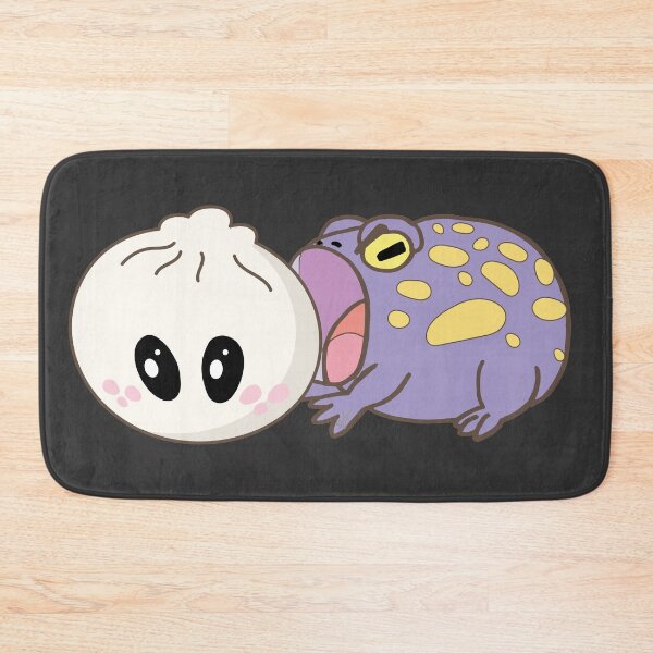 Item preview, Hungry Toad vs Giant Bao – Funny Frog Foodie Art designed and sold by SKETCHYANDGRAPHIC.