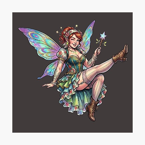 Item preview, Fairy Pinup #1 RPG Sticker designed and sold by AestheticRPG .
