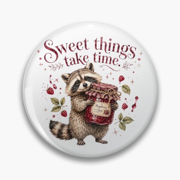 Item preview, Sweet Things Take Time Jam Raccoon Farmers Market designed and sold by AQUILAKREO.