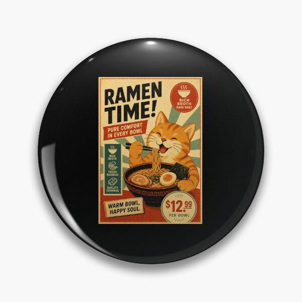 Item preview, Cute Ramen Cat Poster with Cozy Retro Japanese Food Advertisement Style designed and sold by eliramaison.