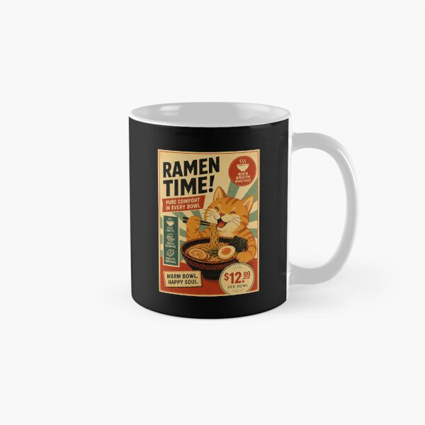 Item preview, Cute Ramen Cat Poster with Cozy Retro Japanese Food Advertisement Style designed and sold by eliramaison.