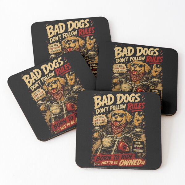 Item preview, Bad Dogs Don’t Follow Rules Funny Biker Dog Retro Rebel designed and sold by Modaozushi216.