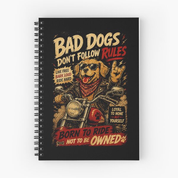 Item preview, Bad Dogs Don’t Follow Rules Funny Biker Dog Retro Rebel designed and sold by Modaozushi216.