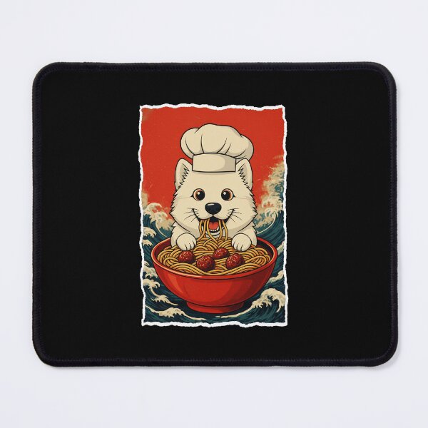 Item preview, Cute Ramen Cat Eating Spaghetti in Retro Japanese Wave designed and sold by JordynLadukeg65.