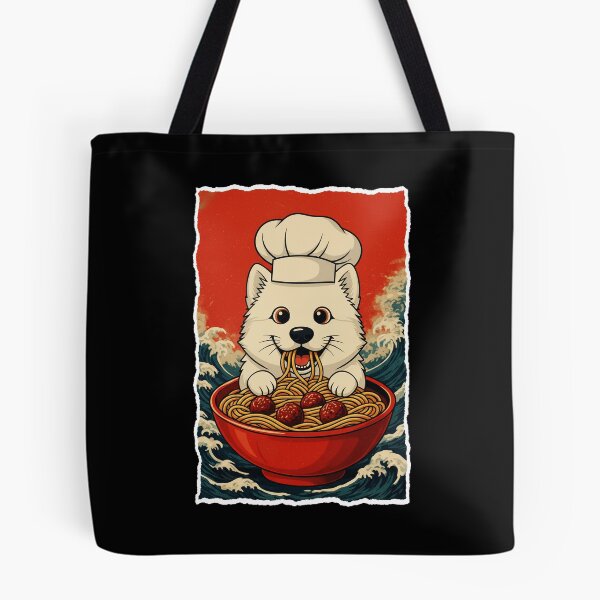 Item preview, Cute Ramen Cat Eating Spaghetti in Retro Japanese Wave designed and sold by JordynLadukeg65.