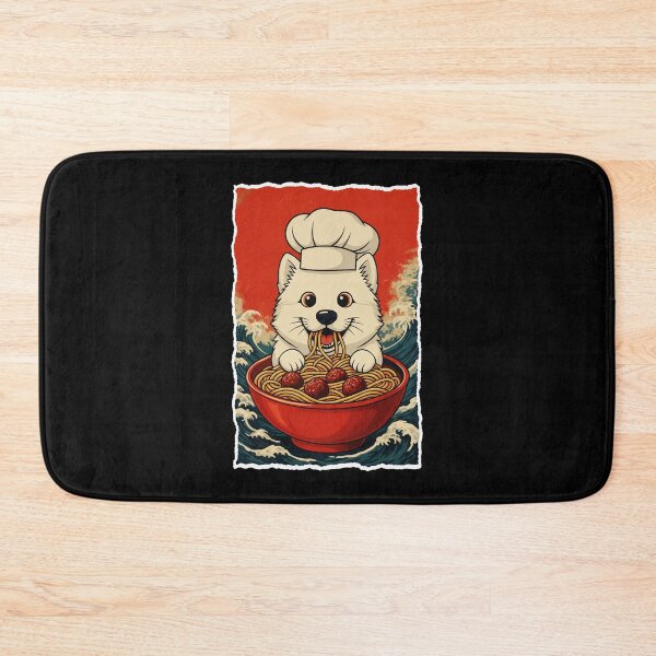 Item preview, Cute Ramen Cat Eating Spaghetti in Retro Japanese Wave designed and sold by JordynLadukeg65.