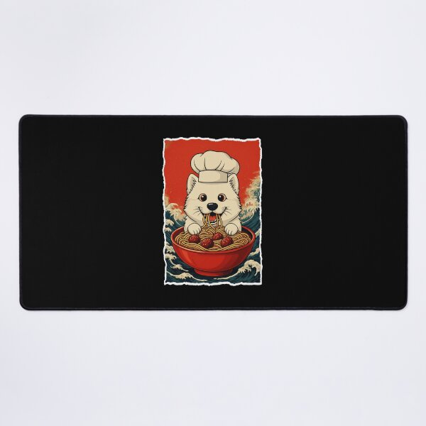 Item preview, Cute Ramen Cat Eating Spaghetti in Retro Japanese Wave designed and sold by JordynLadukeg65.