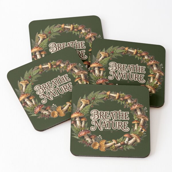Item preview, Breathe Nature Mushroom Wreath | Forest Cottagecore Botanical Art designed and sold by GoGreenlove.