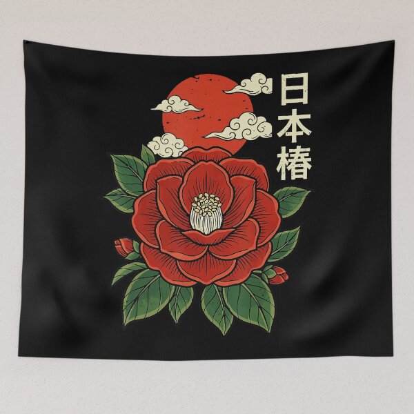 Item preview, Japanese Camellia Flower with Vintage Botanical Sun Aesthetic designed and sold by titanlevi.