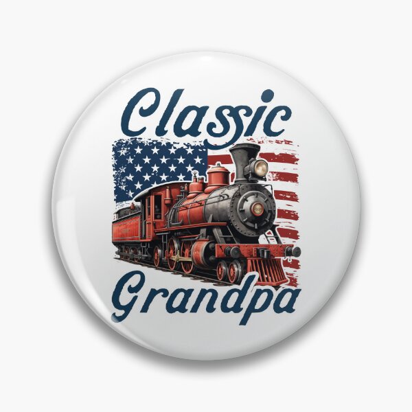 Item preview, Classic Grandpa Vintage Train American Flag designed and sold by Dmetalx Art Apparel.