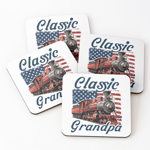 Item preview, Classic Grandpa Vintage Train American Flag designed and sold by Dmetalx Art Apparel.
