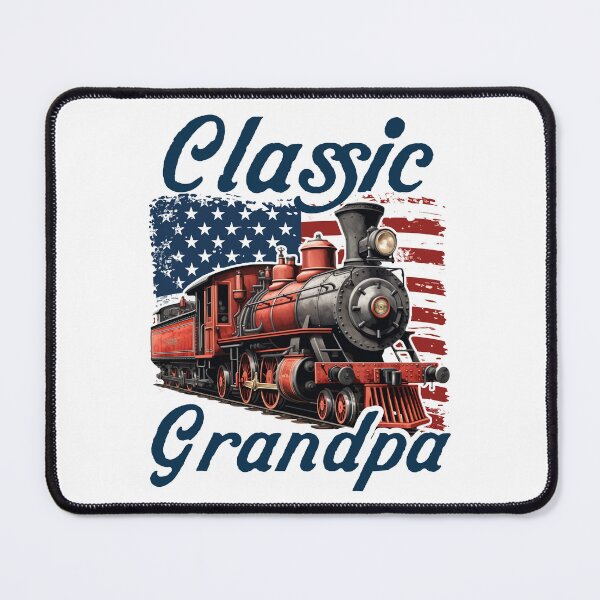 Item preview, Classic Grandpa Vintage Train American Flag designed and sold by Dmetalx Art Apparel.
