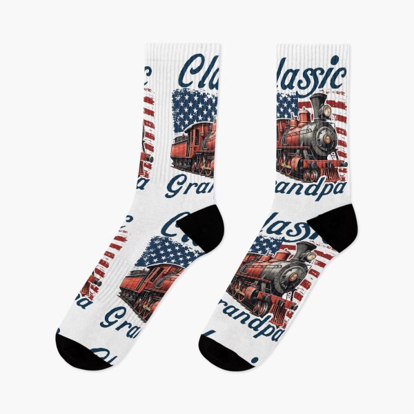Item preview, Classic Grandpa Vintage Train American Flag designed and sold by Dmetalx Art Apparel.