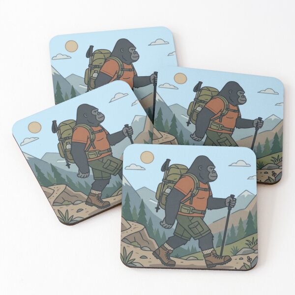 Item preview, Hiking Gorilla – Adventure Animal Art designed and sold by Dogandesighn.