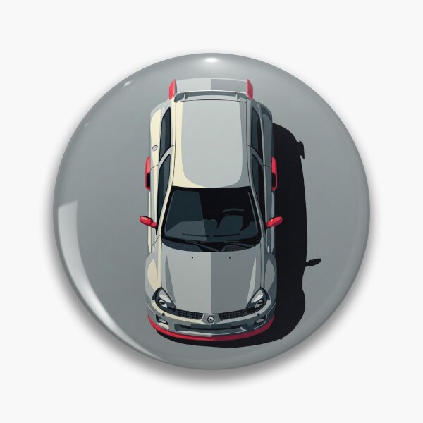 Item preview, Renault Clio V6 Renault Sport Silver Top View Vector Art designed and sold by Motorline44.