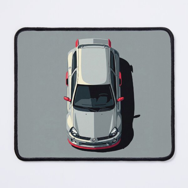 Item preview, Renault Clio V6 Renault Sport Silver Top View Vector Art designed and sold by Motorline44.