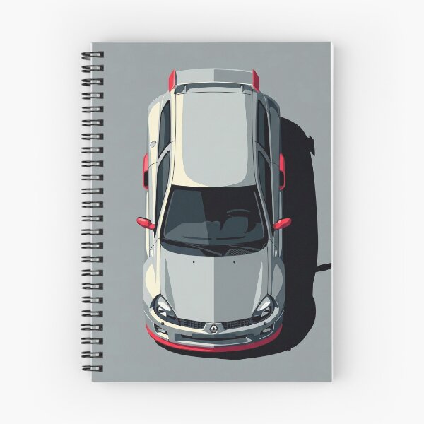 Item preview, Renault Clio V6 Renault Sport Silver Top View Vector Art designed and sold by Motorline44.