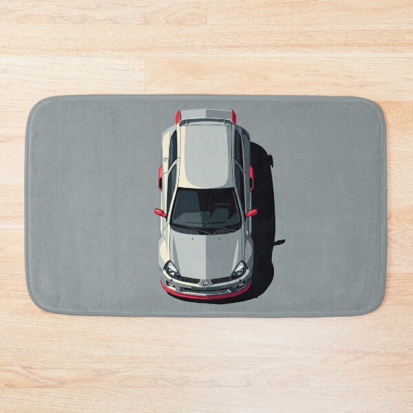 Item preview, Renault Clio V6 Renault Sport Silver Top View Vector Art designed and sold by Motorline44.