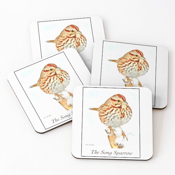 Item preview, Song Sparrow on Tree Stump in Winter designed and sold by AMacGPhilly.