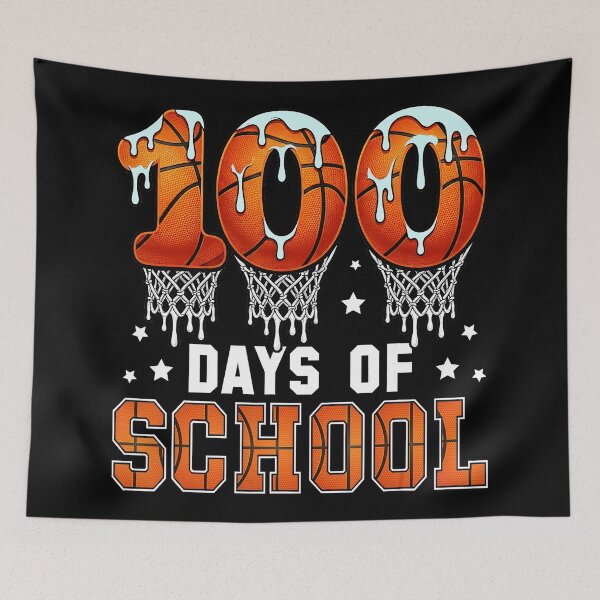 Item preview, 100 Days Of School Basketball Drip Distressed Sports Celebration designed and sold by allistermariam.