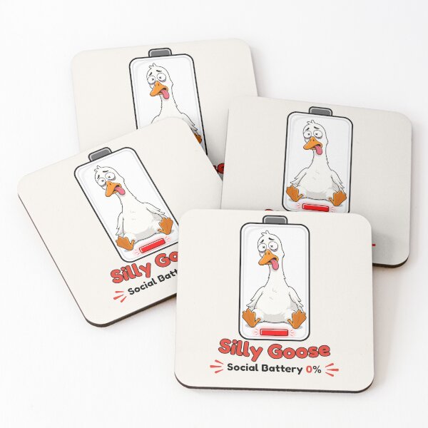 Item preview, Silly Goose Social Battery 0% Sticker | Funny Introvert Goose Meme Design designed and sold by deslydesign.