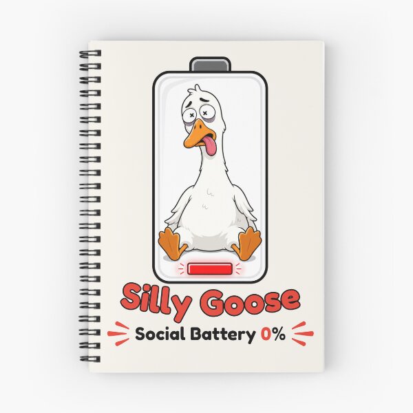 Item preview, Silly Goose Social Battery 0% Sticker | Funny Introvert Goose Meme Design designed and sold by deslydesign.
