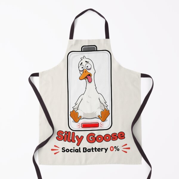 Item preview, Silly Goose Social Battery 0% Sticker | Funny Introvert Goose Meme Design designed and sold by deslydesign.