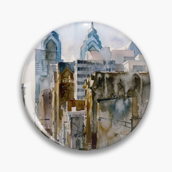 Item preview, Philly Skyline Watercolor Street designed and sold by caracatita75.