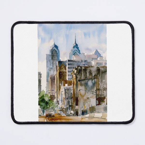 Item preview, Philly Skyline Watercolor Street designed and sold by caracatita75.