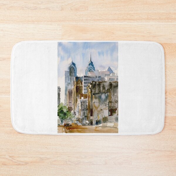 Item preview, Philly Skyline Watercolor Street designed and sold by caracatita75.