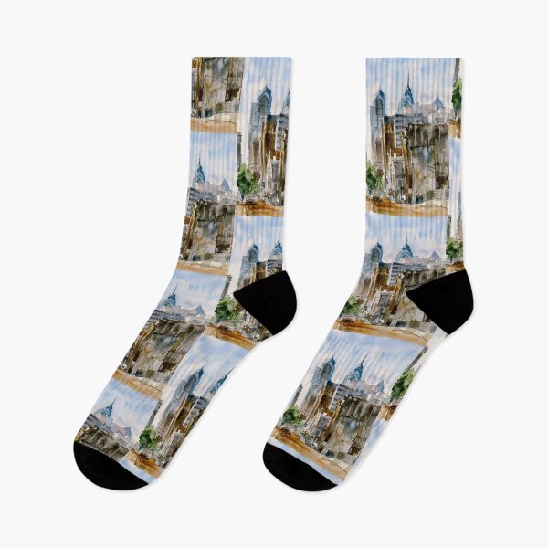 Item preview, Philly Skyline Watercolor Street designed and sold by caracatita75.