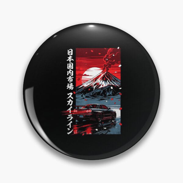 Item preview, Retro Japanese Street Racing Drift Car Neon Mountain Poster designed and sold by titanlevi.
