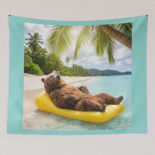 Item preview, Grizzly Bear on Holiday in Paradise designed and sold by Tridentulus.