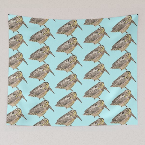 Item preview, American Woodcock - simple blue background designed and sold by woodland-towers.